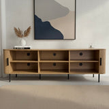 Florence 2 Door Entertainment Unit Oak - Front View