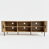 Florence 2 Door Entertainment Unit Oak - Close-Up Angle