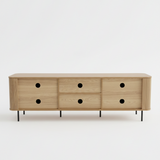 Florence 2 Door Entertainment Unit Oak - Low Angle