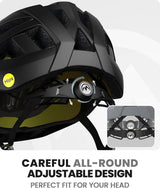 OutdoorMaster Bike Helmet Adult Men Women MIPS Certified Bicycle Helmet with Two Removable Liners & Ventilation Cycling Helmet for Mountain&Motorway-Carbon Black,Medium - 45-Degree Angle