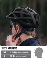 OutdoorMaster Bike Helmet Adult Men Women MIPS Certified Bicycle Helmet with Two Removable Liners & Ventilation Cycling Helmet for Mountain&Motorway-Carbon Black,Medium - Rear View
