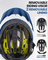 OutdoorMaster Bike Helmet Adult Men Women MIPS Certified Bicycle Helmet with Two Removable Liners & Ventilation Cycling Helmet for Mountain&Motorway-Ocean Blue,Medium - Side View