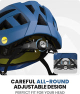 OutdoorMaster Bike Helmet Adult Men Women MIPS Certified Bicycle Helmet with Two Removable Liners & Ventilation Cycling Helmet for Mountain&Motorway-Ocean Blue,Medium - 45-Degree Angle