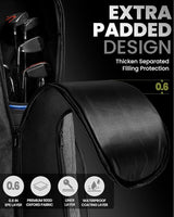 OutdoorMaster Padded Golf Club Travel Bag with Wheels, 900D Heavy Duty Oxford Waterproof -Alligators-Gray - Front View