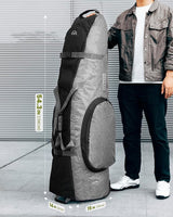 OutdoorMaster Padded Golf Club Travel Bag with Wheels, 900D Heavy Duty Oxford Waterproof -Alligators-Gray - Rear View