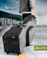 OutdoorMaster Padded Golf Club Travel Bag with Wheels, 900D Heavy Duty Oxford Waterproof -Alligators-Gray - Close-Up Angle