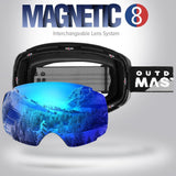 OutdoorMaster Ski Goggles PRO - Frameless, Interchangeable Lens 100% UV400 Protection Snow Goggles for Men & Women-OM-2 - Front View