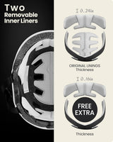 OutdoorMaster Skateboard Bike Helmet for Adults &Youth - Multi-Sport Certified Impact Resistant with 2 Removable Liners & Ventilation for Scooter, Skating-White-Large