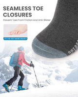 OutdoorMaster Ski Socks 3-Pack Merino Wool, Over The Calf Non-Slip Cuff for Men & Women - 45-Degree Angle