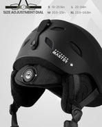 OutdoorMaster Kelvin Ski Helmet - with ASTM Certified Safety, 9 Options - for Men, Women & Youth-Black,Large