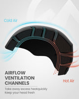 OutdoorMaster Kelvin Ski Helmet - with ASTM Certified Safety, 9 Options - for Men, Women & Youth-Black,Medium - 45-Degree Angle
