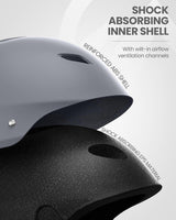 OutdoorMaster Kelvin Ski Helmet - with ASTM Certified Safety, 9 Options - for Men, Women & Youth-Grey,Large - Side View
