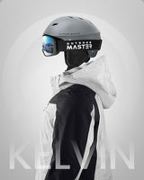 OutdoorMaster Kelvin Ski Helmet - with ASTM Certified Safety, 9 Options - for Men, Women & Youth-Grey,Large - Rear View