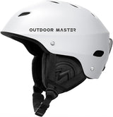 OutdoorMaster Kelvin Ski Helmet - with ASTM Certified Safety, 9 Options - for Men, Women & Youth-White,Large