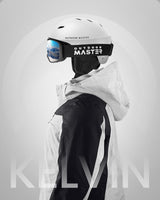 OutdoorMaster Kelvin Ski Helmet - with ASTM Certified Safety, 9 Options - for Men, Women & Youth-White,Large - Rear View