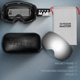 OutdoorMaster Ski Goggles PRO - Frameless, Interchangeable Lens 100% UV400 Protection Snow Goggles for Men & Women-01 VLT 10％-OM-2 - Side View
