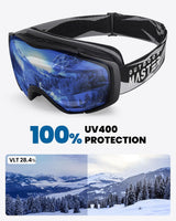 OutdoorMaster Ski Goggles with Cover Snowboard Snow Goggles OTG Anti-Fog -100% UV Protection-OM-18 - Rear View