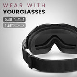 OutdoorMaster OTG Ski Goggles - Over Glasses Ski/Snowboard Goggles for Men, Women & Youth - 100% UV Protection-OM-5 - Side View