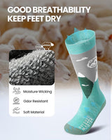 OutdoorMaster Merino Wool Ski Socks for Kids Boys & Girls Thermal Winter Warm Snowboarding Cold Weather-3 pack,Medium - Top-Down View