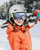 OutdoorMaster Kids Snowboarding Helmet for Boys & Girls - Durable PC Shell, EPS Foam & 12 Cooling Vents, Adjustable Dial Fit-Matte Grey,52-56cm Small - Rear View