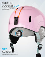 OutdoorMaster Children's Ski Helmet, Snowboard Helmet for Boys & Girls, Robust PC Shell & EPS Foam, 12 Ventilation Holes, Adjustable Snow Sports Helmet, Certified Snow Sports and Snowboard Helmet-Glossy Pink,52-56cm Small