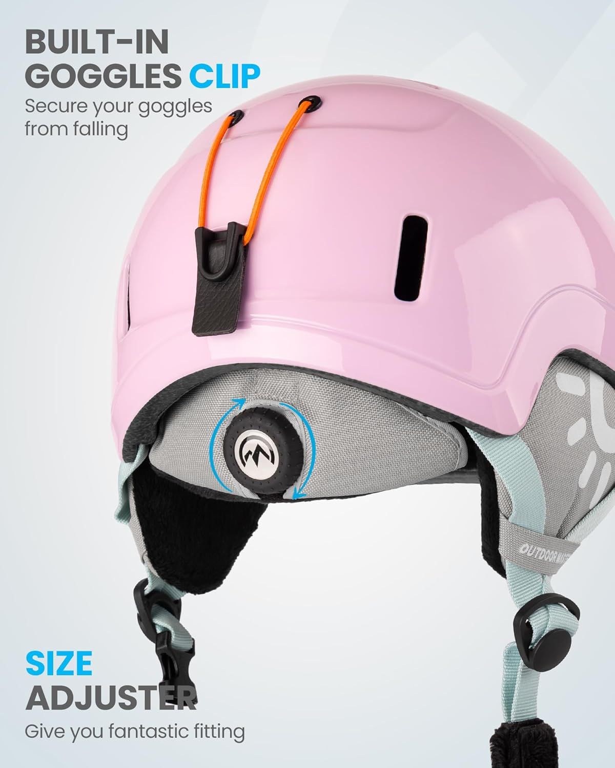 OutdoorMaster Children's Ski Helmet, Snowboard Helmet for Boys & Girls, Robust PC Shell & EPS Foam, 12 Ventilation Holes, Adjustable Snow Sports Helmet, Certified Snow Sports and Snowboard Helmet-Glossy Pink,48-52cm X-Small