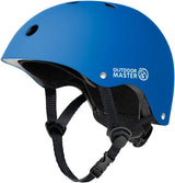 OutdoorMaster Youth & Kids Bike Helmet - Adjustable Multi-Sports Skateboard Helmet with Removable Liners for Balance Bike, Toddler Scooter, One Wheel Hoverboard-Blue-S