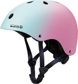 OutdoorMaster Youth & Kids Bike Helmet - Adjustable Multi-Sports Skateboard Helmet with Removable Liners for Balance Bike, Toddler Scooter, One Wheel Hoverboard-Blue pink gradient-Medium