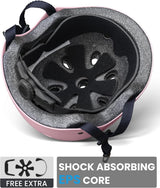 OutdoorMaster Youth & Kids Bike Helmet - Adjustable Multi-Sports Skateboard Helmet with Removable Liners for Balance Bike, Toddler Scooter, One Wheel Hoverboard-Light Pink-Medium - Top-Down View