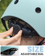 OutdoorMaster Youth & Kids Bike Helmet - Adjustable Multi-Sports Skateboard Helmet with Removable Liners for Balance Bike, Toddler Scooter, One Wheel Hoverboard-Mint Green-Small - Side View