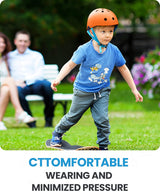 OutdoorMaster Youth & Kids Bike Helmet - Adjustable Multi-Sports Skateboard Helmet with Removable Liners for Balance Bike, Toddler Scooter, One Wheel Hoverboard-Orange-Large - Front View