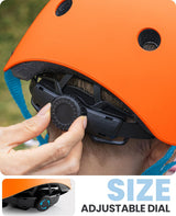 OutdoorMaster Youth & Kids Bike Helmet - Adjustable Multi-Sports Skateboard Helmet with Removable Liners for Balance Bike, Toddler Scooter, One Wheel Hoverboard-Orange-Small - Side View
