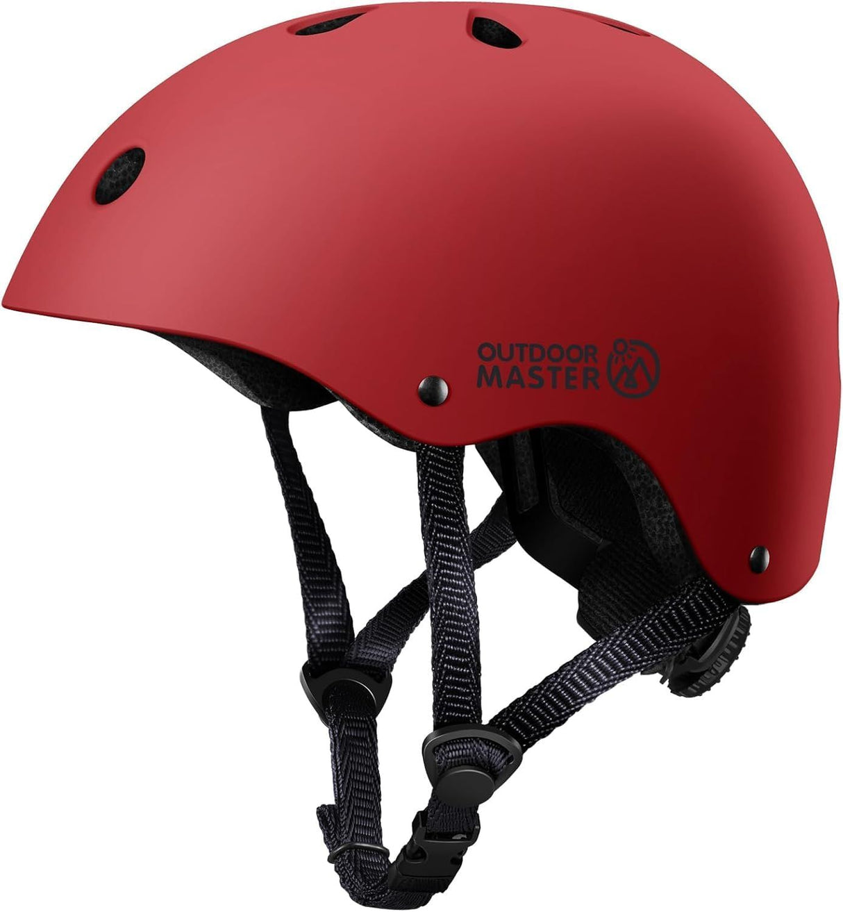 OutdoorMaster Youth & Kids Bike Helmet - Adjustable Multi-Sports Skateboard Helmet with Removable Liners for Balance Bike, Toddler Scooter, One Wheel Hoverboard-Red-S