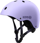 OutdoorMaster Youth & Kids Bike Helmet - Adjustable Multi-Sports Skateboard Helmet with Removable Liners for Balance Bike, Toddler Scooter, One Wheel Hoverboard-Taro purple-Large