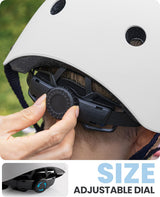 OutdoorMaster Youth & Kids Bike Helmet - Adjustable Multi-Sports Skateboard Helmet with Removable Liners for Balance Bike, Toddler Scooter, One Wheel Hoverboard-White-Small - Side View