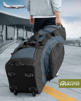 OutdoorMaster Padded Golf Club Travel Bag with Wheels, 900D Heavy Duty Oxford Waterproof -Alligators-Blue - Close-Up Angle