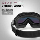 OutdoorMaster OTG Ski Goggles - Over Glasses Ski/Snowboard Goggles for Men, Women & Youth - 100% UV Protection-OM-5 - Side View