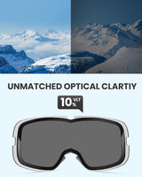 OutdoorMaster Owl Ski Goggles OTG, Snow Snowboard Goggles for Men Women Youth, Anti-Fog, 100% UV Protection-OM-72 - Side View