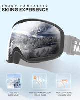 OutdoorMaster Owl Ski Goggles OTG, Snow Snowboard Goggles for Men Women Youth, Anti-Fog, 100% UV Protection-OM-72 - Top-Down View