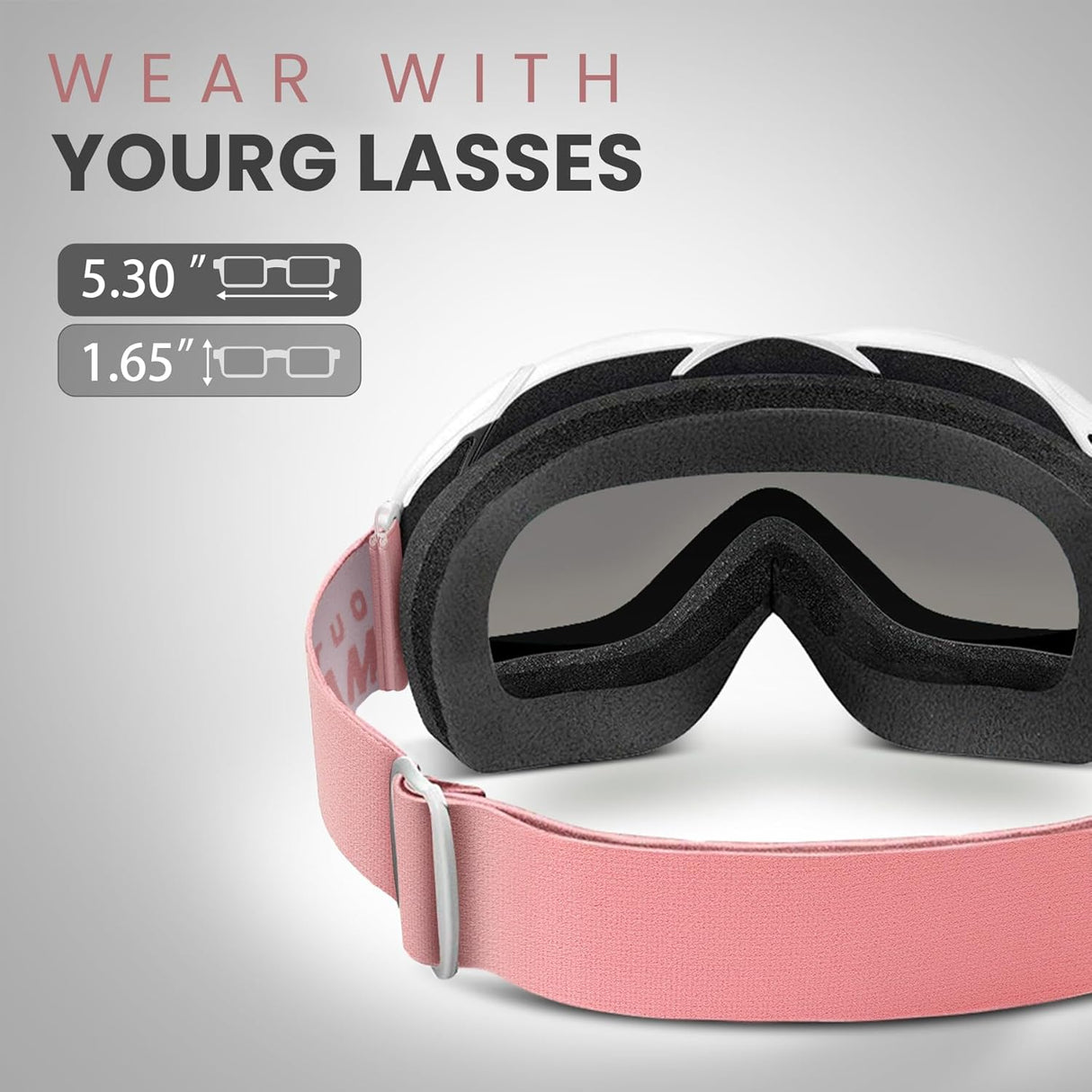 OutdoorMaster OTG Ski Goggles - Over Glasses Ski/Snowboard Goggles for Men, Women & Youth - 100% UV Protection-OM-5