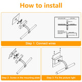 Hardwired Picture Light for Wall Black,14 inch Night Light LED Wall Sconces for Pictures,Dart Board Lights Wall Lights for Dartboard Mirror Frame Gallery - 45-Degree Angle