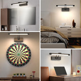 Hardwired Picture Light for Wall Black,14 inch Night Light LED Wall Sconces for Pictures,Dart Board Lights Wall Lights for Dartboard Mirror Frame Gallery - Close-Up Angle