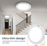 2 Pack Magnetic Wireless Ceiling Light, Rechargeable Battery Operated Ceiling Light wiht Remote, Ultra-Thin Motion Sensor Shower Lamp for Bathroom Closet Porch - Front View