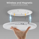 2 Pack Magnetic Wireless Ceiling Light, Rechargeable Battery Operated Ceiling Light wiht Remote, Ultra-Thin Motion Sensor Shower Lamp for Bathroom Closet Porch - Side View