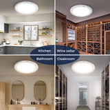 2 Pack Magnetic Wireless Ceiling Light, Rechargeable Battery Operated Ceiling Light wiht Remote, Ultra-Thin Motion Sensor Shower Lamp for Bathroom Closet Porch - Low Angle