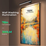 Wireless Picture Lights for Wall, Battery Operated Wall Light for Painting Rechargeable CCT Rotatable Art Gallery Light with Remote Dimmable Timer for Artwork Frame Display Dartboard (Black, 16inch) - Front View