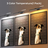 Wireless Picture Lights for Wall, Battery Operated Wall Light for Painting Rechargeable CCT Rotatable Art Gallery Light with Remote Dimmable Timer for Artwork Frame Display Dartboard (Black, 16inch) - Top-Down View