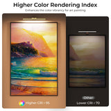 Wireless Picture Lights for Wall, Battery Operated Wall Light for Painting Rechargeable CCT Rotatable Art Gallery Light with Remote Dimmable Timer for Artwork Frame Display Dartboard (Gold, 16inch) - 45-Degree Angle