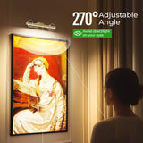 Wireless Picture Lights for Wall, Battery Operated Wall Light for Painting Rechargeable CCT Rotatable Art Gallery Light with Remote Dimmable Timer for Artwork Frame Display Dartboard (Gold, 16inch) - Rear View