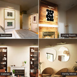 Wireless Picture Lights for Wall, Battery Operated Wall Light for Painting Rechargeable CCT Rotatable Art Gallery Light with Remote Dimmable Timer for Artwork Frame Display Dartboard (Gold, 16inch) - Low Angle
